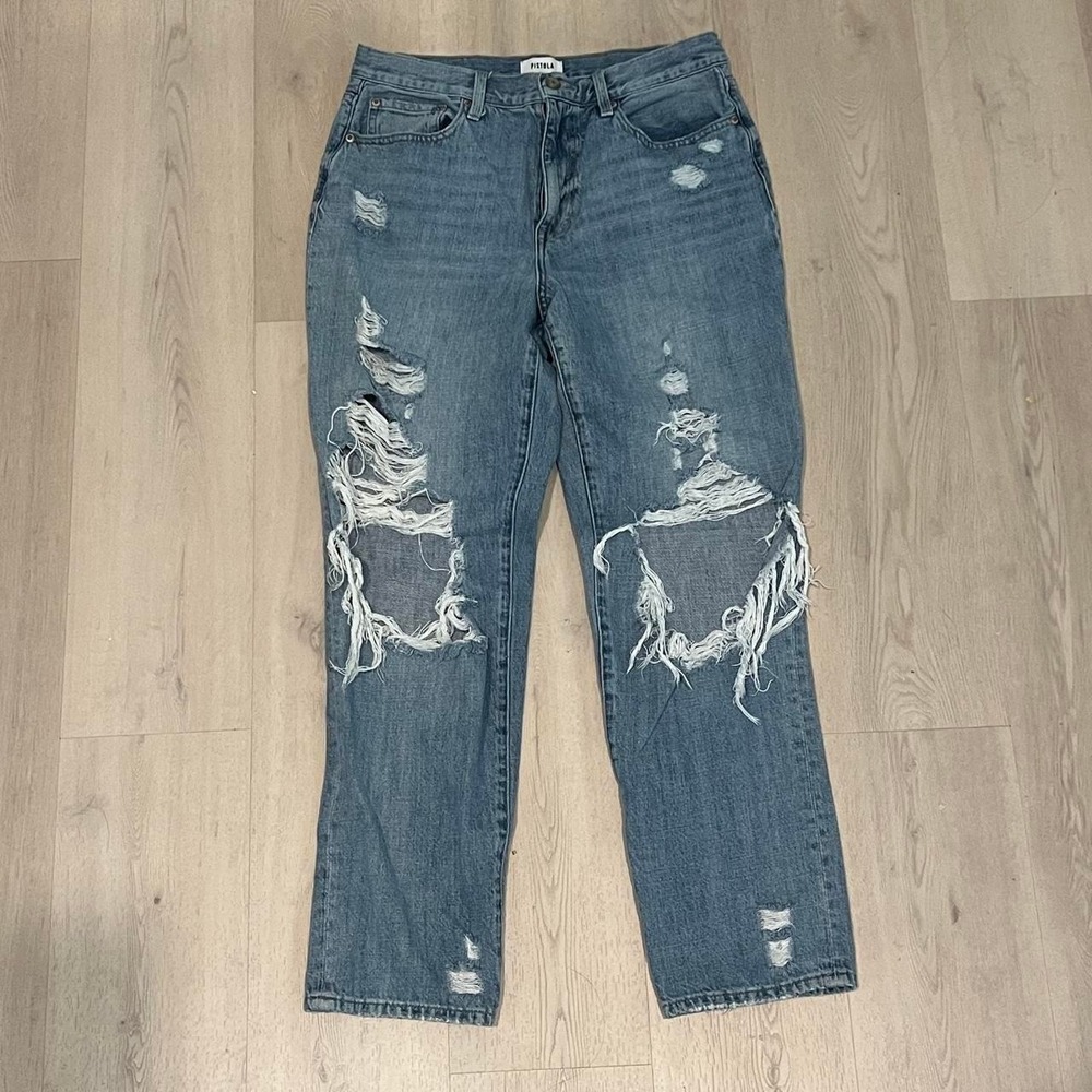 Pistola Presley High Rise Relaxed Roller straight jeans distressed